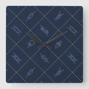 Horloge Carrée Motif de noeud de corde marine