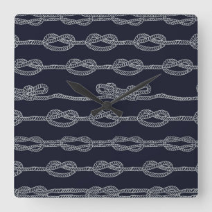 Horloge Carrée Motif de noeuds maritimes