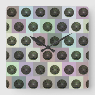 Horloge Carrée Motif de pelouse colorée,