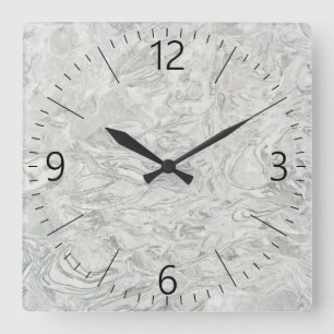 Horloge Carrée Motif de surface en marbre gris
