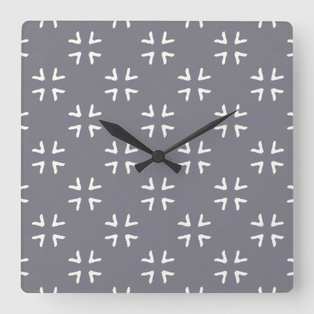 Horloge Carrée Motif de surface - Gris étoile - comme (Recto)