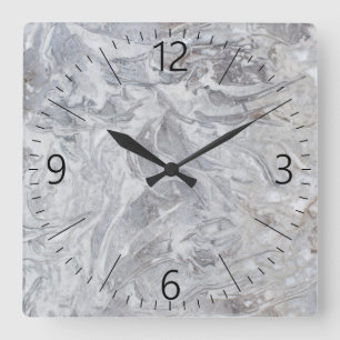 Horloge Carrée Motif en marbre