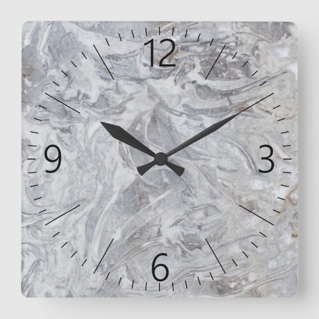 Horloge Carrée Motif en marbre (Recto)