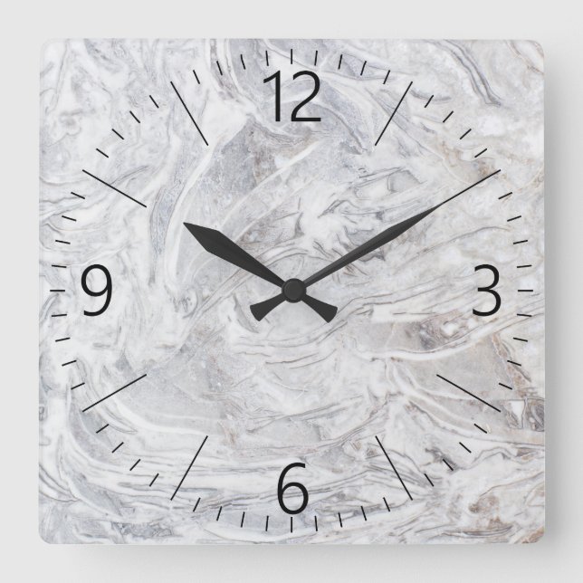 Horloge Carrée Motif en marbre (Recto)