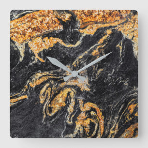 Horloge Carrée Motif en pierre de granit Acrylique