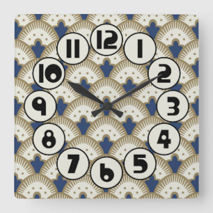 Horloge Carrée Motif éventail
