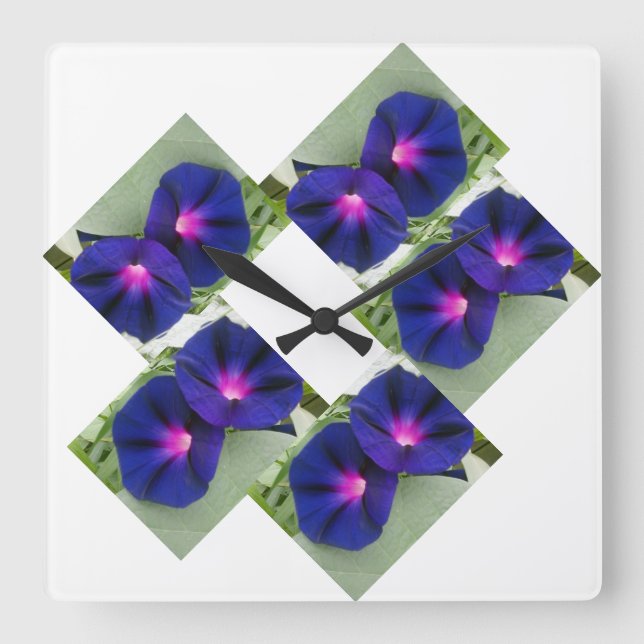 Horloge Carrée Motif floral  (Recto)