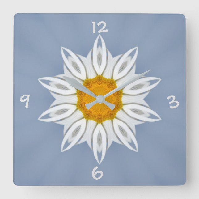 Horloge Carrée Motif floral (Recto)