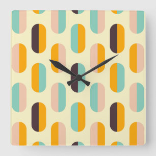 Horloge Carrée Motif géométrique sans couture dans une ambiance r