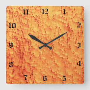 Horloge Carrée Motif imprimé de l'oeil d'Amber Bird's Maple Wood 
