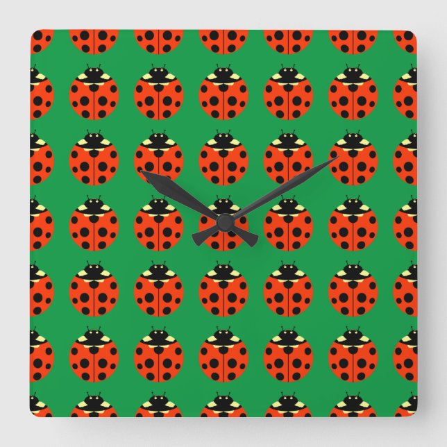 Horloge Carrée motif ladybug (Recto)