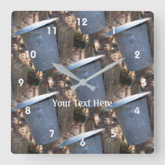 Horloge Carrée Motif naturel de sève de sucre d'érable