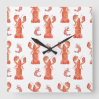 Motif peint à l'aquarelle de crustacé homard  