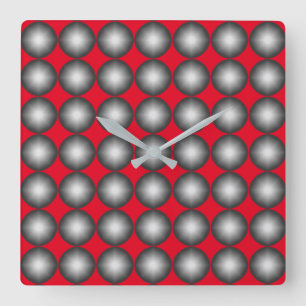 Horloge Carrée Motif Poka Dot Moderne