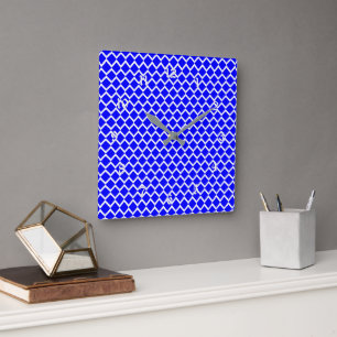 Horloge Carrée Motif Royal Blue Diamond