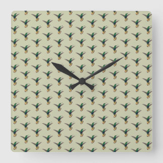 Horloge Carrée Motif vintage Retro Hummingbird