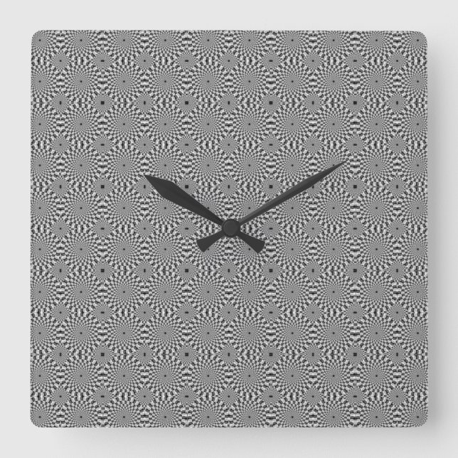 Horloge Carrée Motifs de défilement de styles classiques (Recto)