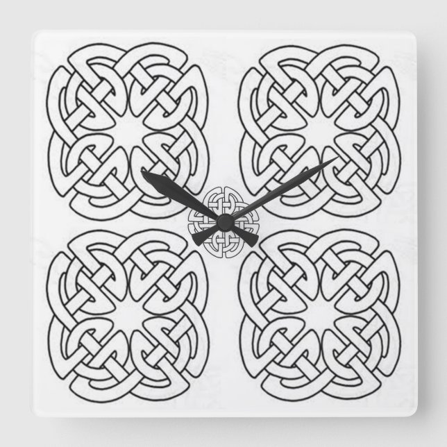Horloge Carrée Motifs de défilement de styles classiques (Recto)