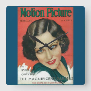 Horloge Carrée Motion Picture Février 1931 Gloria Swanson couvert