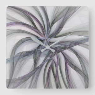 Horloge Carrée Motions Filigree Moderne Abstrait pivotant Fractal