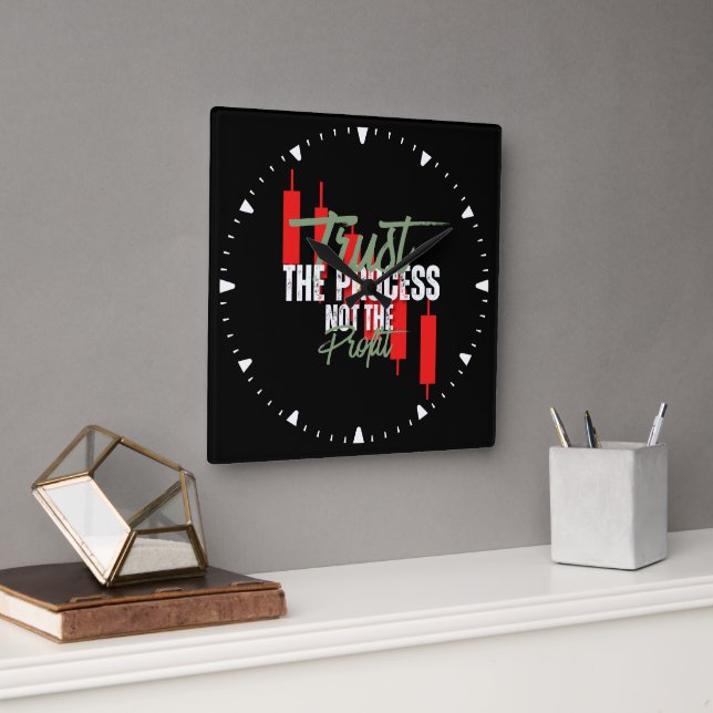 Horloge Carrée Motivation commerciale | Confiance | Autodisciplin (Bureau)