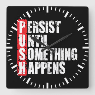 Horloge Carrée Motivation de gymnase de séance d'entraînement d