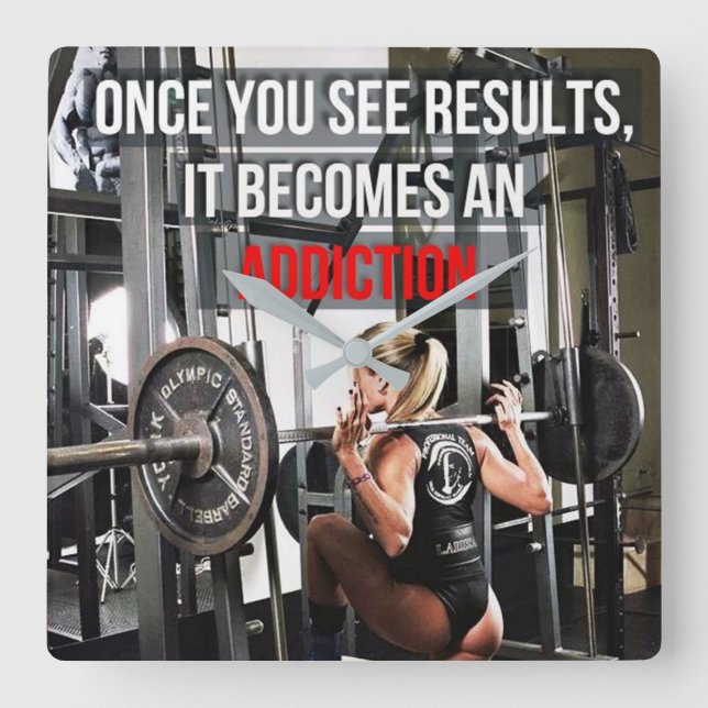 Horloge Carrée Motivation de l'entraînement (Recto)