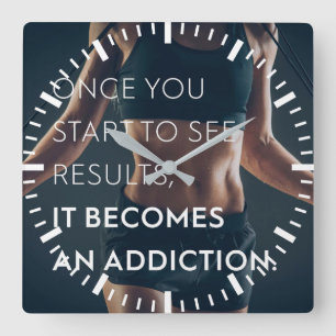 Horloge Carrée Motivation Du Gym Pour Les Femmes - Résultats - En