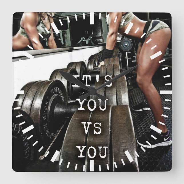Horloge Carrée Motivation gym (Recto)