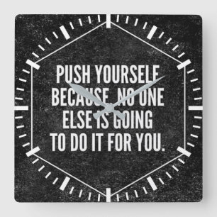 Horloge Carrée Motivation Gym - Pousser - Inspiration