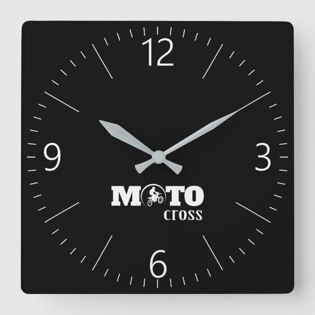 Horloge Carrée Motocross (Recto)