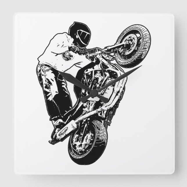 Horloge Carrée Motorcycle (Recto)