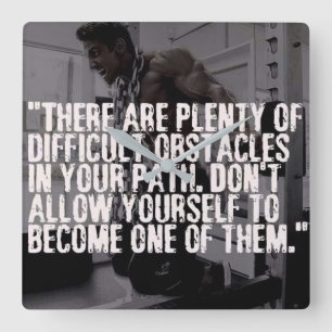 Horloge Carrée Mots Inspirationnels - Obstacles