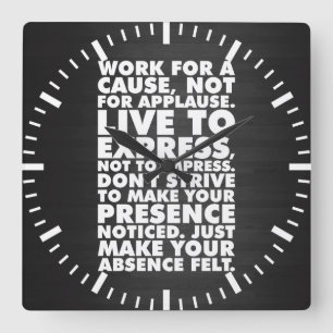 Horloge Carrée Mots Motivationnels