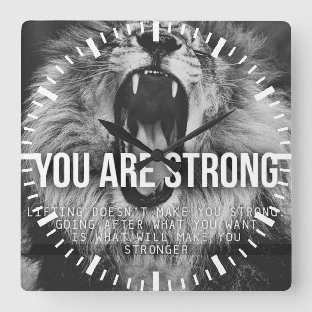 Horloge Carrée Mots Motivationnels - Vous Êtes Forts (Recto)