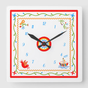 Horloge Carrée Mouchoirs d'amour de Valentine