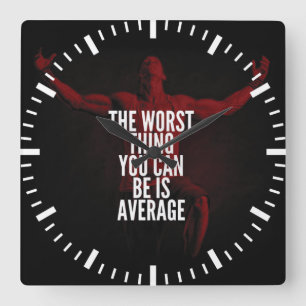 Horloge Carrée MOYENNE - Exercice de musculation Motivationnel