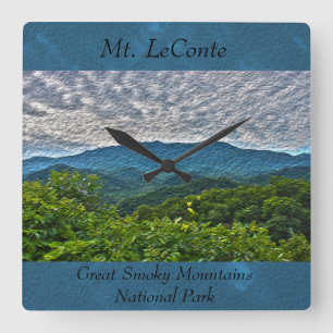 Horloge Carrée Mt. LeConte Great Smoky Mountains Clock