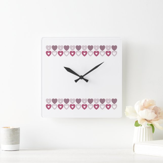 Horloge Carrée Mug à courtepointe amoureuse (Maison)
