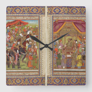 Horloge Carrée Mughal Indian India Islam Islamic Muslim Boho Art
