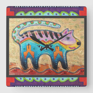 Horloge Carrée mur+art, katy+bratun, marookat