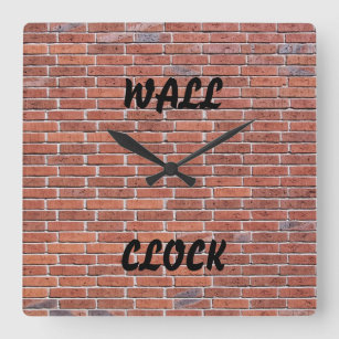 Horloge Carrée Mur Clock de brique '