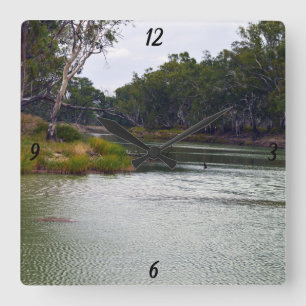 Horloge Carrée Murray Australie, The Bend, Wall Clock