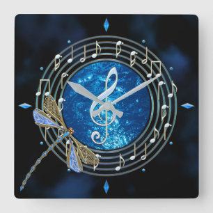 Horloge Carrée Music notes