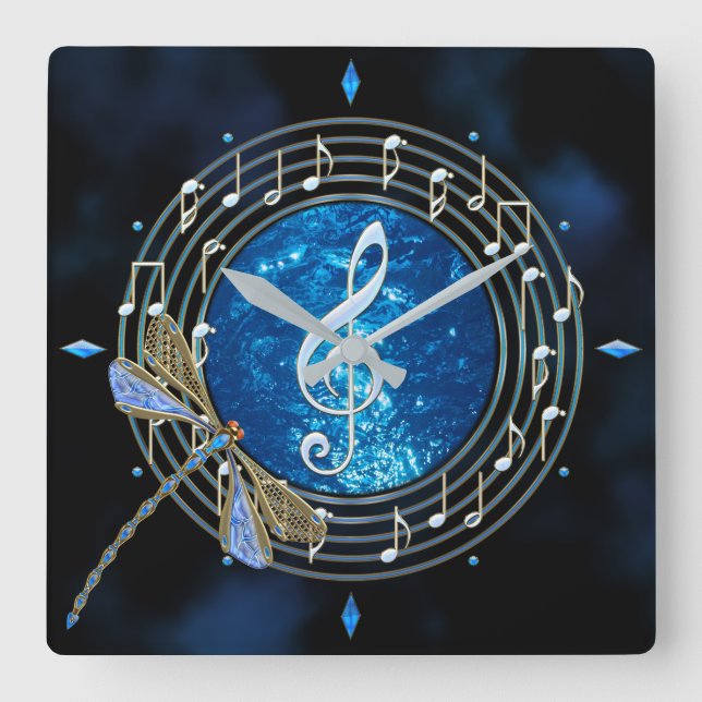 Horloge Carrée Music notes (Recto)