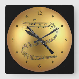 Horloge Carrée ~ musical d'arrière - plan de Golden Globe de ~ de