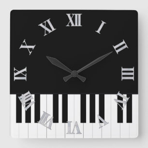HORLOGE CARRÉE MUSIQUE DE PIANO