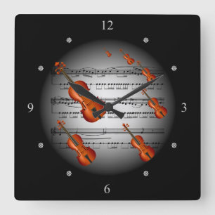 Horloge Carrée Musique de violon ~ La musique ~ Música ~ Musik ~