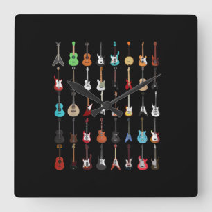 Horloge Carrée Musique guitar