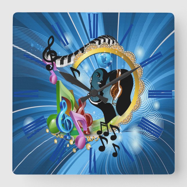 Horloge Carrée Musique pour l'âme (Recto)